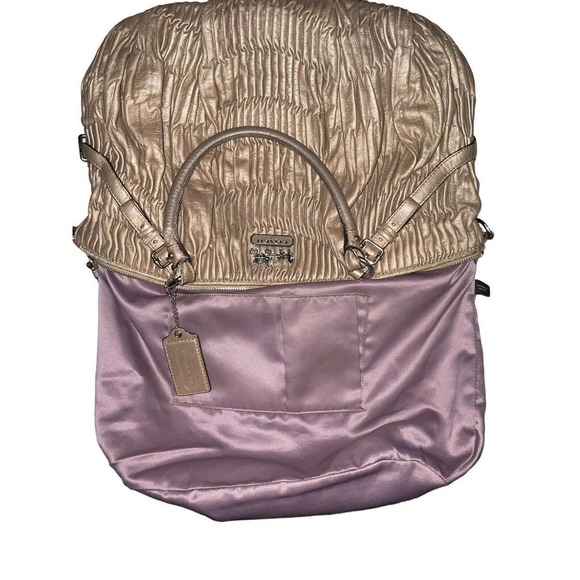 Coach 1941 Madison Gathered Leather Metallic Beige Sophia Satchel Shoulder Bag - Picture 8 of 16